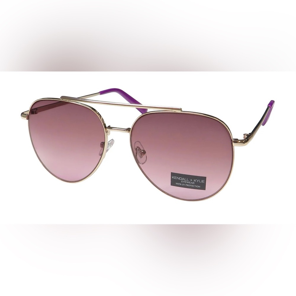 Kendall & Kylie Gold Aviator Sunglasses with Purple Lenses
